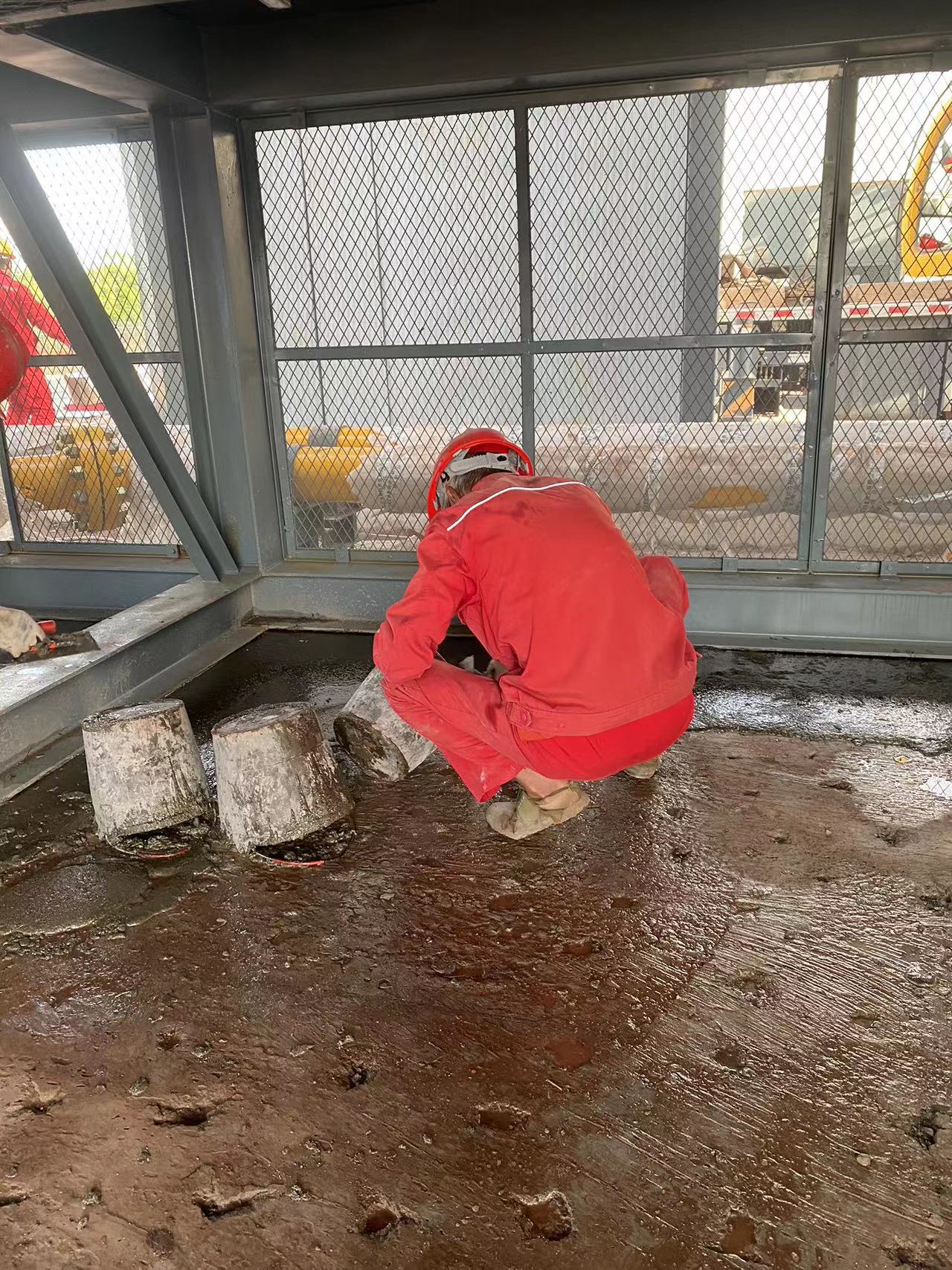 灌漿料施工現場(chǎng)